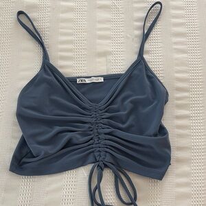 Zara Blue Ruched Camisole